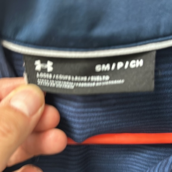 Men's size small Under Armour blue and black striped quarter zip - Picture 3 of 6
